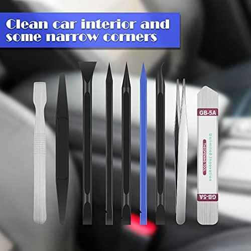 9 Pcs Plastic Scraper Crevice Cleaning Tool Ticket Scratcher Tool Carbon Fiber Non-scratch Scraper for Removing Stickers, Labels, Oil Stains, Food, Dirt