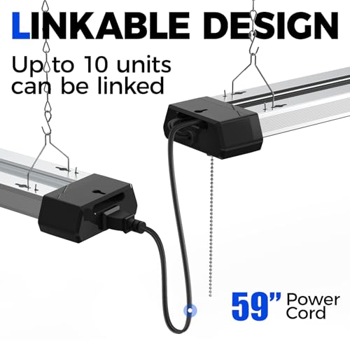 Barrina 4FT LED Shop Lights 2 Pack, 42W 4800LM Daylight White, Linkable Garage & Workshop Lighting