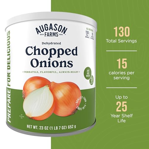 Augason Farms Dehydrated Chopped Onions Can 1.43 lb Emergency Food Supply
