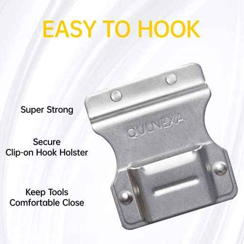 Clip On Tool Belt Drill Holder, Holster Tool Belt Clip for Tape Measure Holder Clip Holster Cordless Drill, Impact, Nailer, Any Tools with Hanger Clips