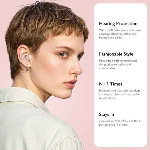 Ear Plugs for Sleeping Noise Cancelling - Reusable Silicone Earplugs for Concert, Motorcycle, Sports and Festivals, 30dB Noise Reduction, Washable Hearing Protection - Pink