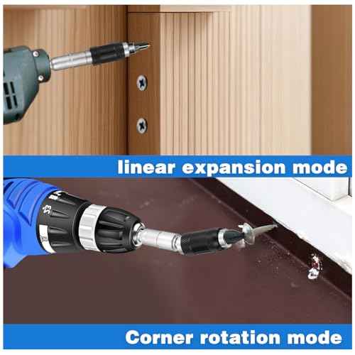 2PCS 90mm Drill Bit Extension Magnetic Drill Bit Holder Pivot, Flexible Impact Screwdriver Bits Knuckle Holder, 1/4" Hex Shank Pivoting Quick Release Bit Holder for Narrow Spaces or Corners