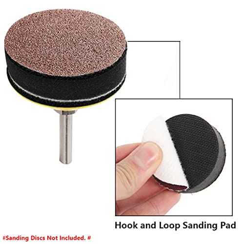 Yakamoz 2 Set 2-Inch Hook and Loop Sanding Backing Pad with Soft Foam Layer Buffering Pad for Drill Air Die Grinder Sander Rotary Tool, 1/4" Shank Adapter Included
