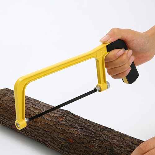 Mini Metal Miter Box and Saw Set, 6 Inch Extra Fine Cut Hand Saw, 5.3 Inch Small Aluminum Miter Box with 3 Hacksaw Replacement Blades for Crafts, Hobby Projects, Cutting Wood, Soft Metal