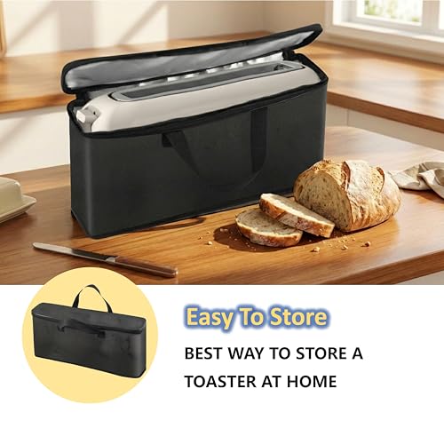 Portable Toaster Carrying Case, Waterproof Heat-Resistant 2-Slice Slim Toaster Bag with Aluminum Lining