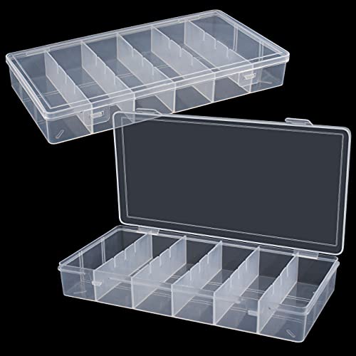BAGTeck 2Pack Clear Plastic Storage Box for Makeup, Tools & Small Parts