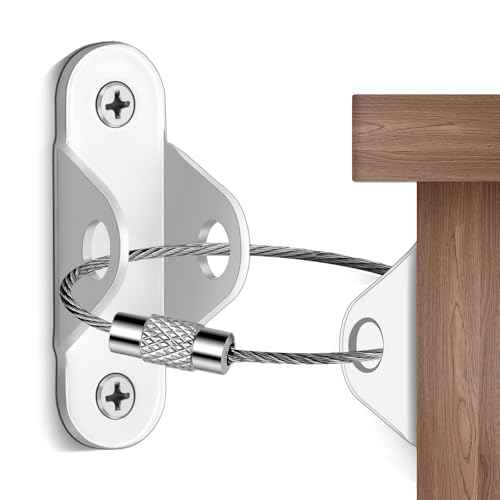 Furniture anchors10-Pack Baby Proof Heavy Duty Furniture Anchors for Dressers, Bookcases and TV Cabinets 400LB Anti Tip Kit with Stainless Steel Hardware Shock Straps (White)