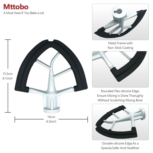 Flex Edge Beater for KitchenAid 4.5–5 Qt Tilt-Head Mixers with Silicone Edges