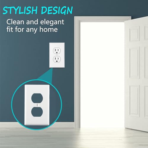 Snnalosses Outlet Covers Wall Plates - Duplex Outlet Wall Plate, 1-Gang, Unbreakable Polycarbonate, UL Listed, 2-Pack