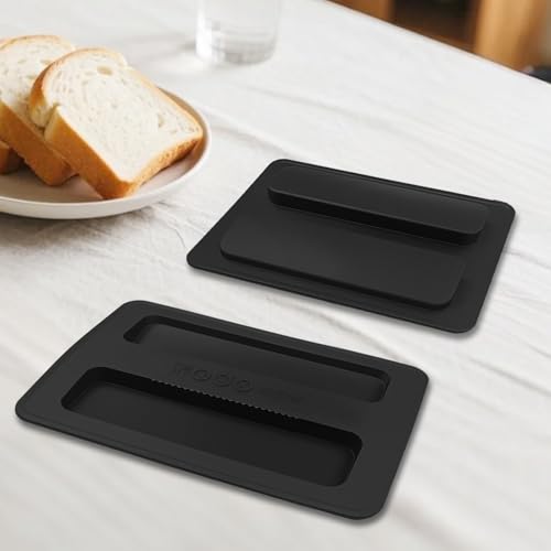 MCSDFN 2 Pack Silicone Toaster Covers 2-Slice Dust Locking Lids Black