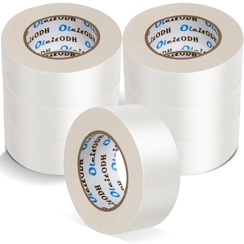 6 Pack White Duct Tape Heavy Duty Bulk 1.88 inch x 20 Yards,Strong No Residue All-Weather Duct Tape, Waterproof, Tear by Hand, Multi-Use for Indoor & Outdoor Repairs, Industrial, Professional Use
