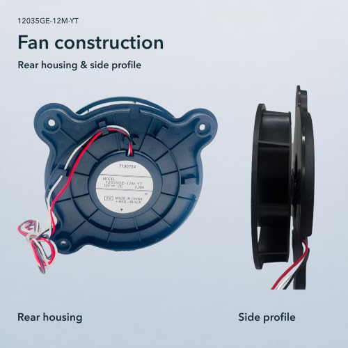 SVKWS 3-Pin Black Refrigerator Fan Motor DA31-00334D 12035GE-12M-YT 12V 0.26A