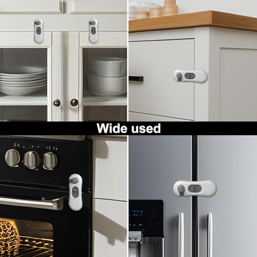 NiceTCU 5-Pack Child Proof Refrigerator Lock - White, Easy Install, No Damage
