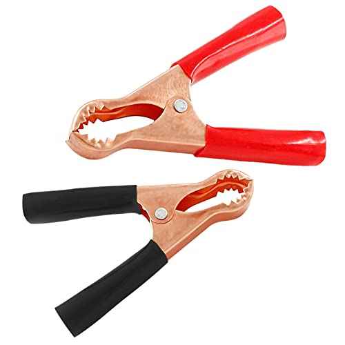 10Pcs 50A Insulated Alligator Clips Electrical Heavy Duty Alligator Clamps, Battery Replacement Cable Metal Spring Loaded Jumper Clips for Car Auto Vehicle Boat (Red & Black£©