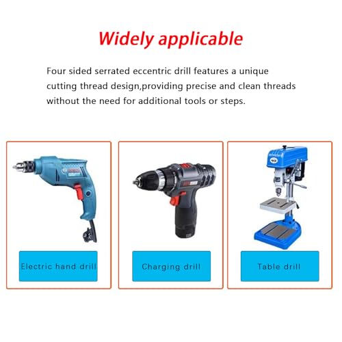 High Strength Eccentric Twist Drill Bit,for Stone,Glass,Concrete,Wood,Brick,Metal,Four Blade Serrated Drill Bit Set(6/6/8/10/12mm)