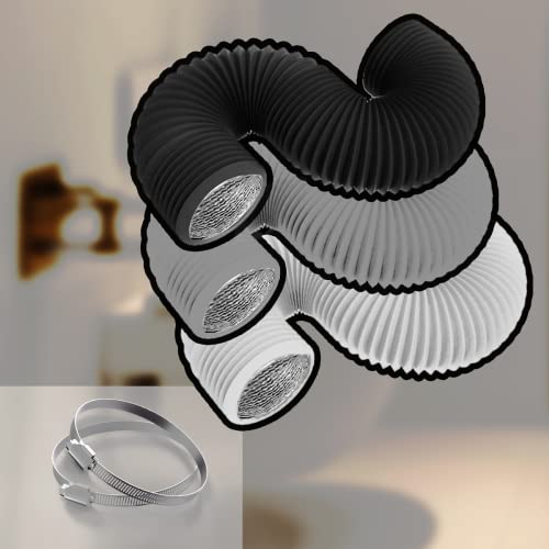 TEAIERXY 4-Inch Dryer Vent Hose 8ft Flexible Insulated Ducting with Clamps