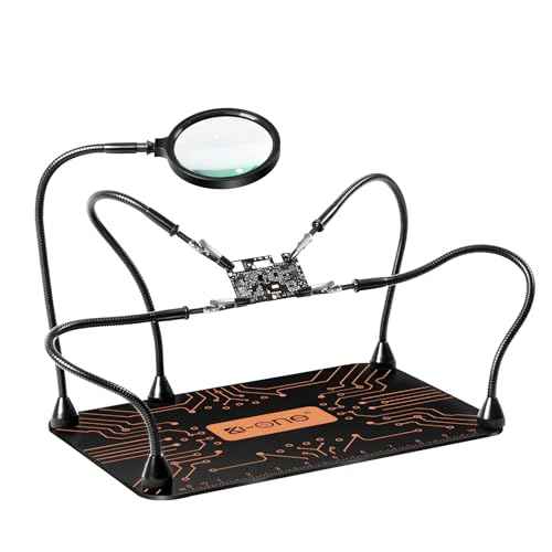 KOONE Helping Hands Soldering Station, Soldering Kit, Magnetic Third Hand Soldering Tool 4 Flexible Arms Helping Hands for Electronic Repair Soldering Jewelry Crafts Welding