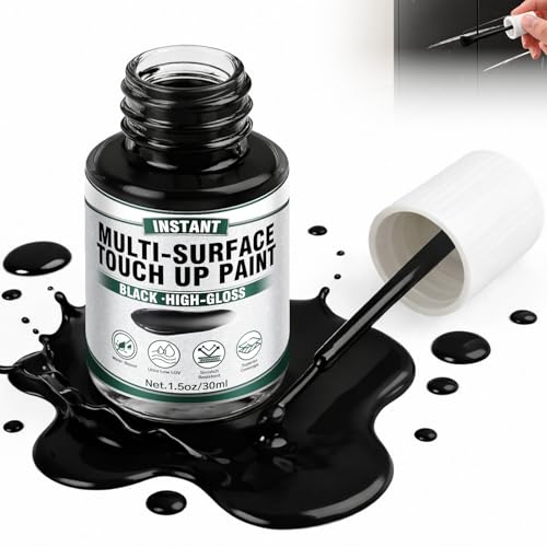 Vigorder High-Gloss Black Touch Up Paint Pen for Multi-Surface Scratch Repair, 1.5 Fl Oz