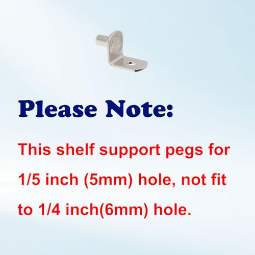 50 Pcs Nickel Plated L-Shaped Shelf Support Pegs 5mm for Cabinets & Bookcases