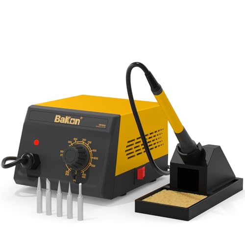 Bakon BK968 Soldering Station, 90W Soldering Station kit with 5 Soldering Iron Tip,Integrated Ceramic Heating Core, Temperature Range 392¢µ~896,Automatic Sleep Mode