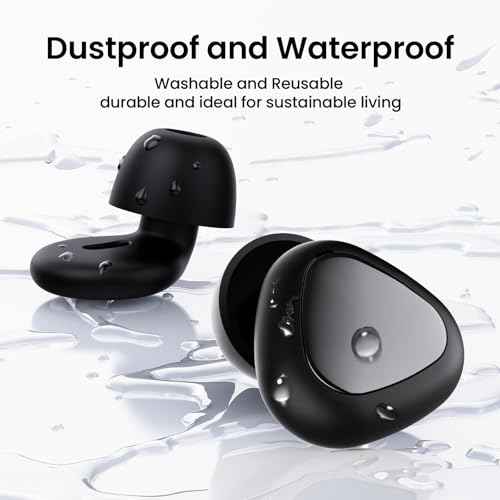 Ear Plugs for Sleeping Noise Cancelling, 45dB Reusable Silicone Earplugs with 6 Eartips and Carry Case, Ear Plugs for Concert & Hearing Protection, Sleep, Travel, Focus & Noise Reduction, Black