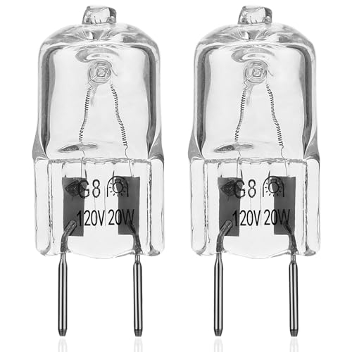 CATO-WDJ 2 Pack 120V 20W G8 Microwave Light Bulbs for GE/Samsung/Kenmore (Over Stove) - Dimmable