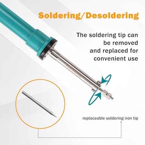 Electric Desoldering Pump & Soldering Iron Kit, 2-in-1 Solder Sucker Tool, 36W, Heatproof Handle, Desoldering Gun & Soldering Iron Combo for Electronic Repair & DIY Projects (EDS-92)