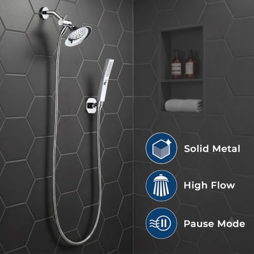 G-Promise Chrome Solid Metal High-Flow Shower Diverter Valve with Pause Function