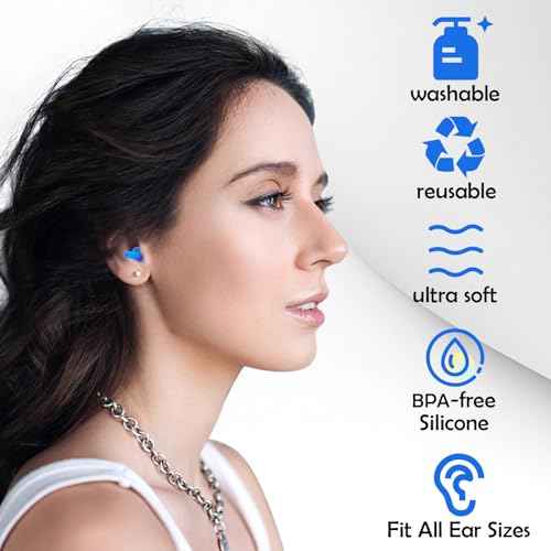 200 Pairs Ear Plugs for Sleeping Noise Cancelling, Reusable Silicone Sound Blocking Earplugs, Waterproof Noise Reduction Ear Plugs for Shooting, Swimming, Concerts, Snoring