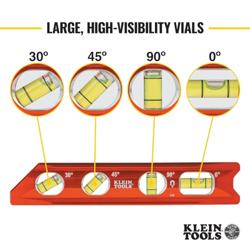 Klein Tools 935RB 8-Inch Magnetic Billet Torpedo Level, Standard