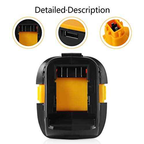 DSANKE DCA1820 Battery Adapter for Dewalt 20V to 18V Adapter, Convert 20V Battery DCB200 DCB201 DCB609 for Dewalt 18V Battery DC9096 DC9098 DW9096 DW9099 with USB Port