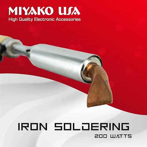 200W Heavy-Duty Soldering Iron with Ceramic Heater ? Torch-Style High-Performance Welder with Wooden Handle & Replaceable Tip (74B200)