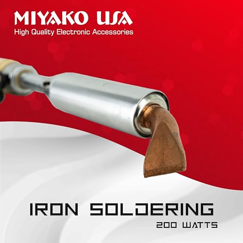 200W Heavy-Duty Soldering Iron with Ceramic Heater ? Torch-Style High-Performance Welder with Wooden Handle & Replaceable Tip (74B200)