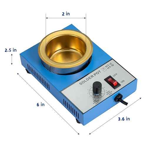 Solder Pot 250W 110V For Electrical Soldering Melt Various Metals Include 2 Pots & 1 Scraper for Welding and Soldering Bath
