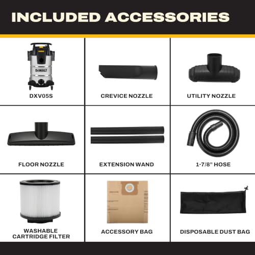 DeWalt 8 Gallon 5 Peak HP Wet & Dry Shop Vacuum with Blower and Accessories
