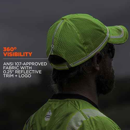 Ergodyne mens High Visibility, Reflective Hat Cap, Lime, One Size US