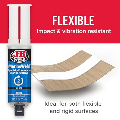J-B Weld MarineWeld 25ml Syringe Waterproof Epoxy Sealant for Marine Repairs