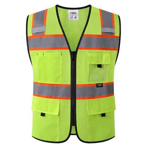 JKSafety Safety Vest for Men Women Hi Vis Relfective Vest with Pockets High Visibility Meet ANSI Standard