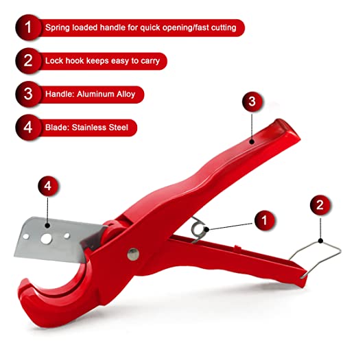 HAUTMEC Pvc Pipe Cutter Tool Pex Cutter Plastic Pipe Cutter and Tubing Cutter Up to 1-3/8inch (0-36mm) PL7261703