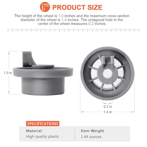 Beaqueicy 8-Pack 165314 Lower Rack Wheel for Bosch and Kenmore Dishwashers