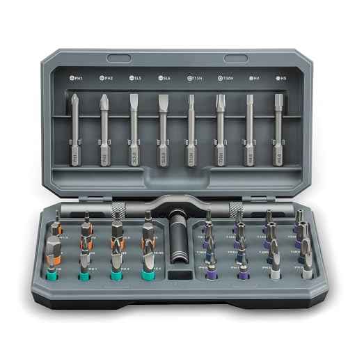 42 in 1 Magnetic Screwdriver Set, DIY Ratchet Screwdriver Set, Multi Bit Magnetic Drive,with Detachable Ratchet Handle and Storage Case, Portable Compact Repair Tool Kit for Furniture Computer Bicycle
