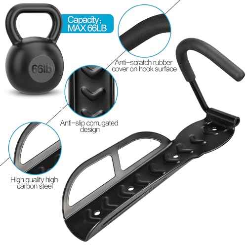 DkOvn 4 Pack Bike Rack Garage Wall Mount, Wall Mount Bike Rack with Screws, Heavy Duty Steel Vertical Bike Hook Holds Up to 66lb for Indoor Storage