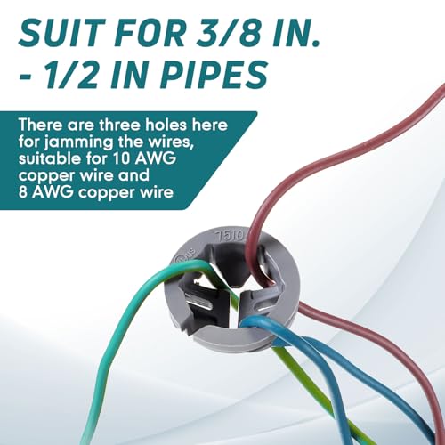 Sintuff Bulk 50 Pcs 3/8-1/2 Inch Push-In Cable Connectors - Non-Metallic