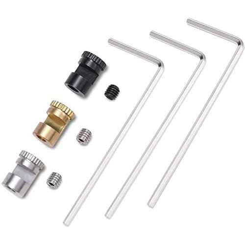 edcfans 3 Pack Thumb Stud Replacement for Buck 110 Knife with Hex Wrench (Black+Sliver+Brass)