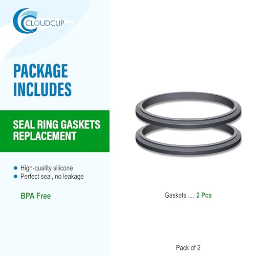 CloudCUP 2-Pack Nutribullet Gasket Rings - Dark Gray Dual-Lip Seals, 4.05" Blade Compatibility