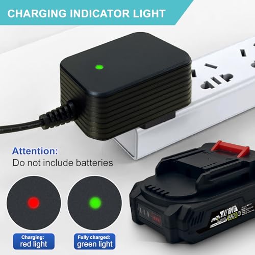 DC Power Supply Adapter MAX 21V 15W,Battery Charger for 18V 20V 21V Tool Battery Pack,with 5.5x2.5/2.1mm Connector and a DC Female Connector, Ideal for Lithium Batteries,led,Power Tools