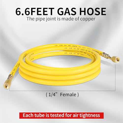 BO WELD Nitrogen Regulator with 0-800 PSI, CGA580 Inlet Connection and 1/4'' Male Flare Outlet Connection Gauges£¬Nitrogen Tank Regulator with 5Ft Refrigeration Hose