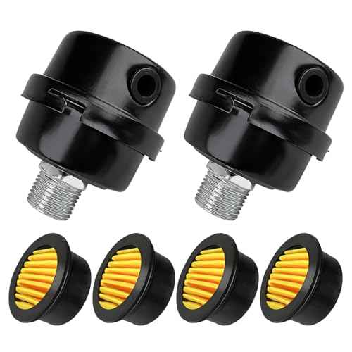 2 Pcs 1/2" Thread Air Compressor Silencer Filter, 20mm Metal Noise Muffler, Intake Filter Replacement for Generators, Blowers, Exhaust Ports, Air Compressor Parts