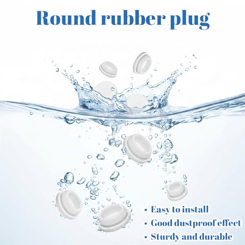 62-Pack Silicone Rubber Hole Plugs Set for Round Drains and Furniture