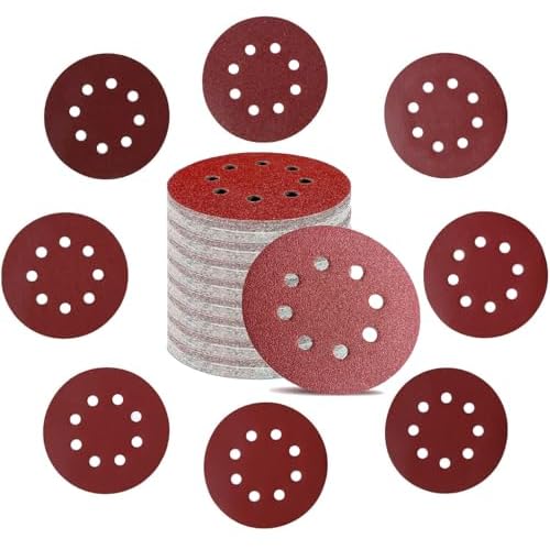 104 PCS 5 Inch Sanding Discs, 60 80 120 150 240 320 400 600 Grit Sandpaper Sander Round Sand Paper for Random Orbital Sander